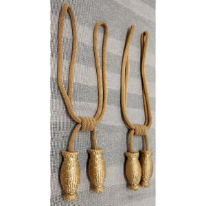 Pair of Gold Golden Tassels Pair For Curtains Egyptian Gold Color Beautiful Rope